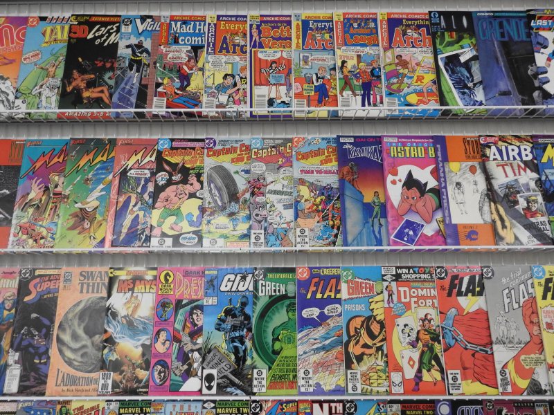 Huge Lot 200+ Comics W/Archie, Grendel, Mystery in Space+ Avg VF- Condition!