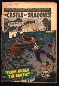 Journey Into Unknown Worlds #25 1954-Skull cover-Freaks-monsters-violence ter...