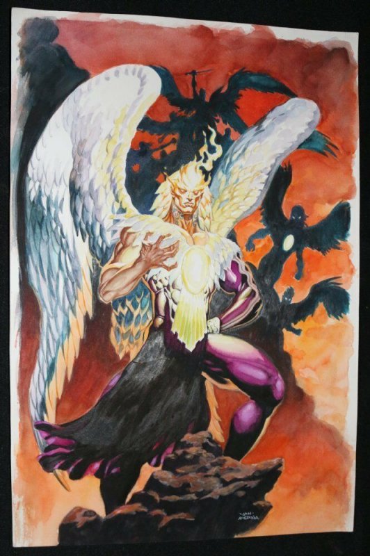 Crazy Angel Painted Art - Signed art by Lan Medina