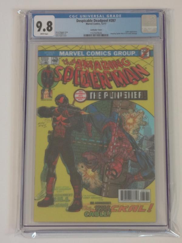 Despicable Deadpool #287 CGC 9.8; 3D lenticular homage to Amazing Spidey #129!!