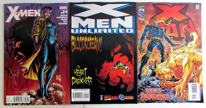 X-Men Lot 3 #24, Unlimited 9, X-Man 10 2012 Marvel Wolverine Jubilee Comics