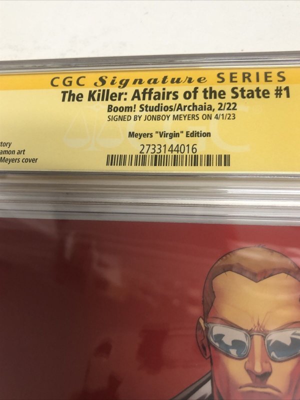 The Killer: Affairs Of The State (2022) #1 (CGC 9.8 SS) Signed Jonboy Meyers