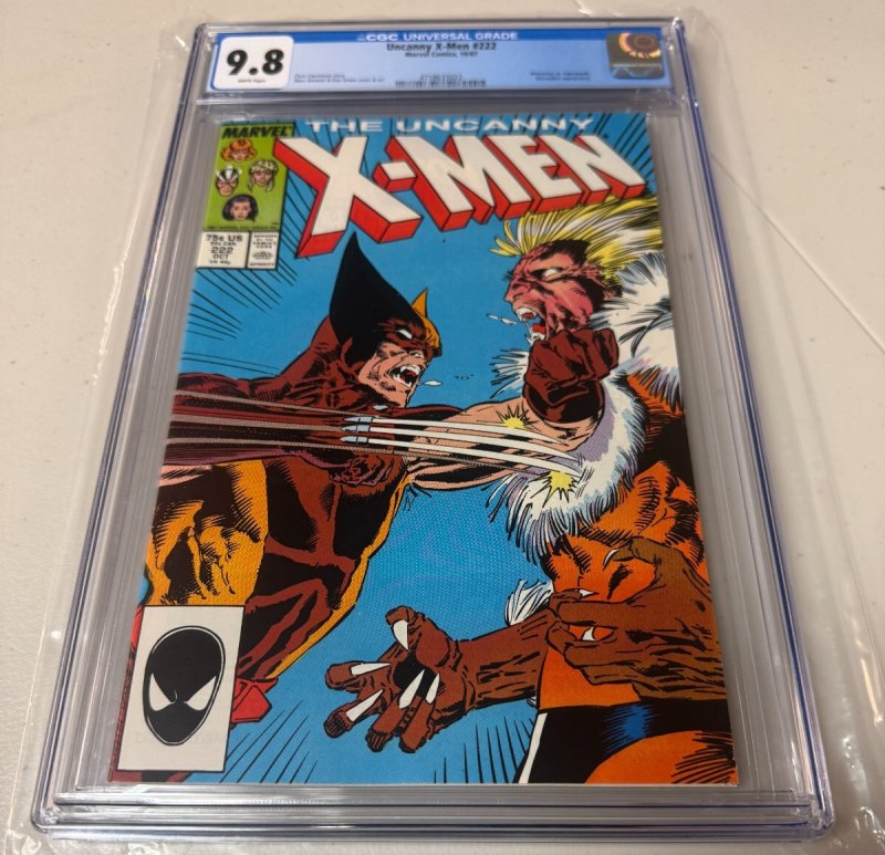Uncanny X-Men # 222 CGC Graded 9.8 Marvel Comic Book Wolverine Sabretooth JH30
