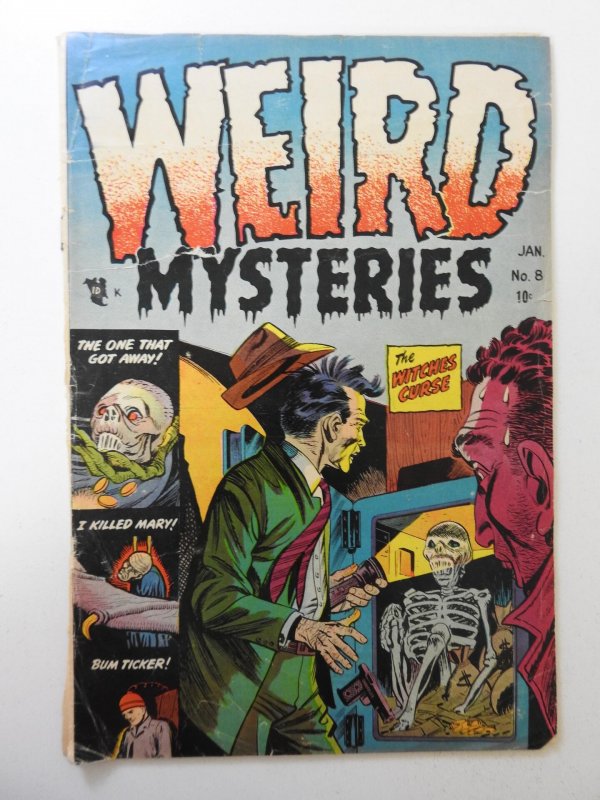 Weird Mysteries #8 (1954) PR Condition Incomplete See description