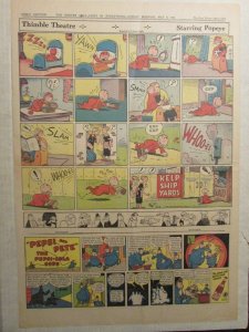 1943 May 2 SUNDAY COMIC PAGE 15x21 FN 6.0 Popeye / Smitty / Tiny Tim