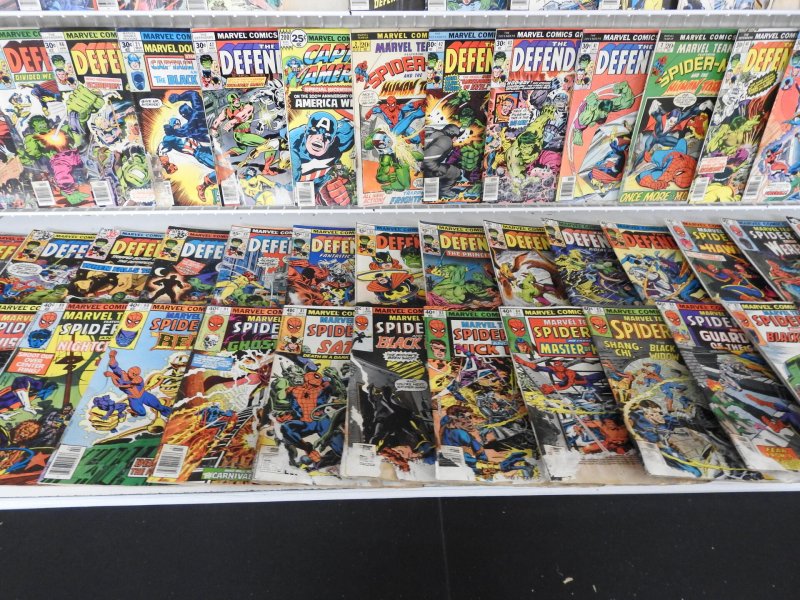 Huge Lot 150 Low Grade Comics W/ Captain America, Defenders, Iron Man See desc