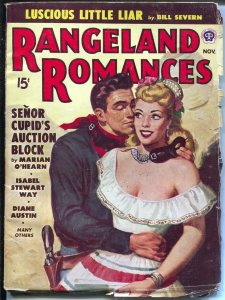 Rangeland Romances 11/1948-Popular-Art Lawson-masked girl cover-VG