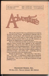 Lure of Adventure 1989-Robert Kenneth Jones-reprints 1924 Adventure pulp-VF