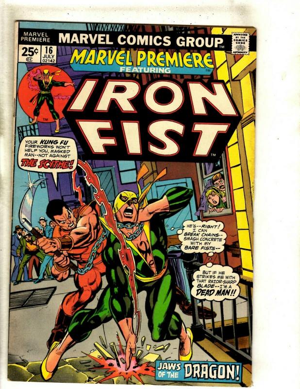 Marvel Premiere # 16 FN Feat. Iron Fist Marvel Comic Book Karate Netflix TV RS1