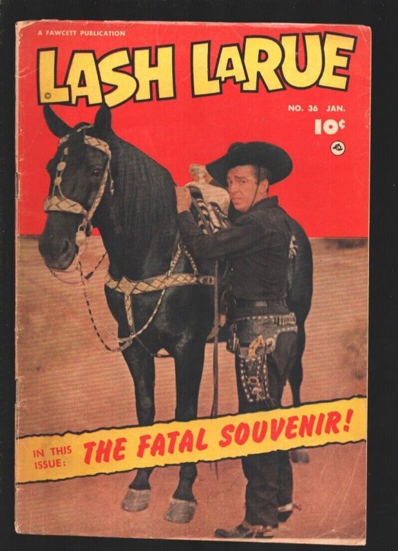 Lash LaRue Western #36-1953-Fawcett--B-Western film star-King Of The Bullwhip...