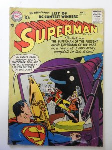Superman #113 (1957) VG  1/2 in spine split, ink on interior cover and 1st page