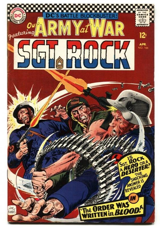OUR ARMY AT WAR #166 1966-DC WAR COMIC-SGT. ROCK FN/VF 