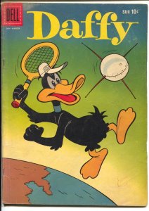 Daffy #16 1959-Dell-early satellite imagery-Daffy with tennis racket-VG/FN