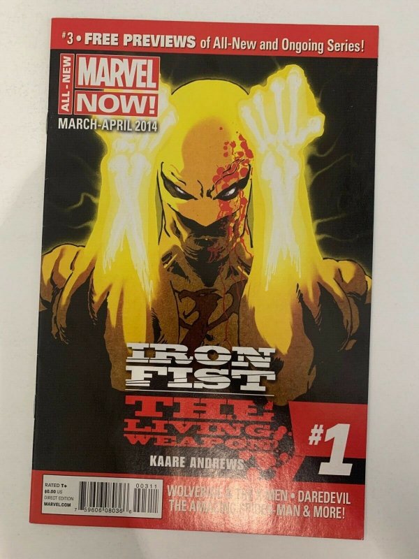 IRON FIST: THE LIVING WEAPON #1 A KAARE ANDREWS 2014 MARVEL COMICS NM