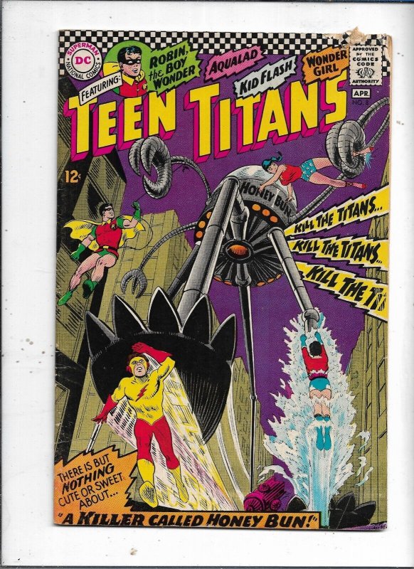 TEEN TITANS #8 - A KILLER CALLED HONEY BUN! - GD/VG 1967 