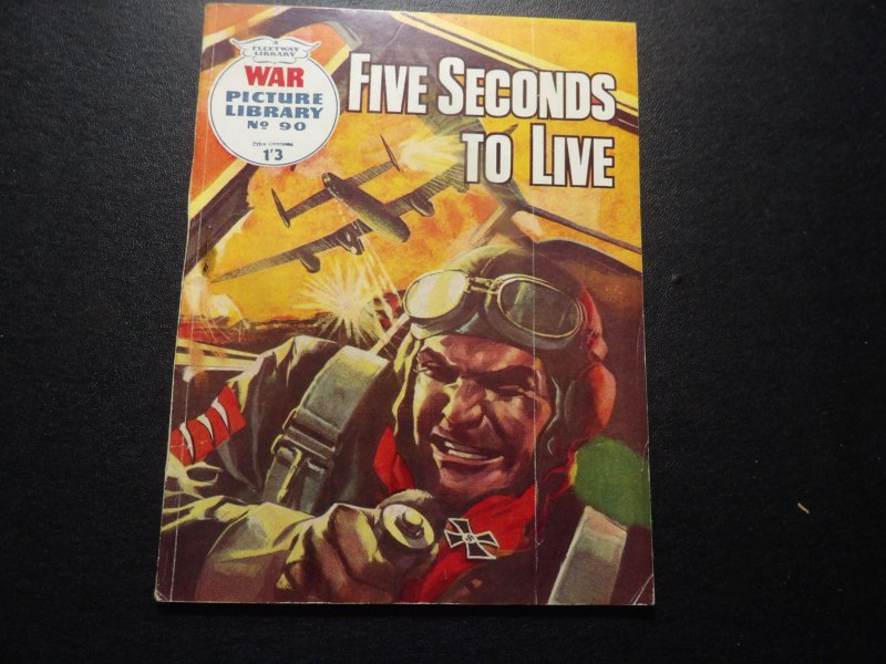 War Picture Library 90 Fleetway FIVE SECONDS TO LIVE UK Comic 1961 FN