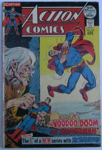 Action Comics #413 (Jun 1972, DC), VG condition (4.0), Metamorpho begins, 52 pgs