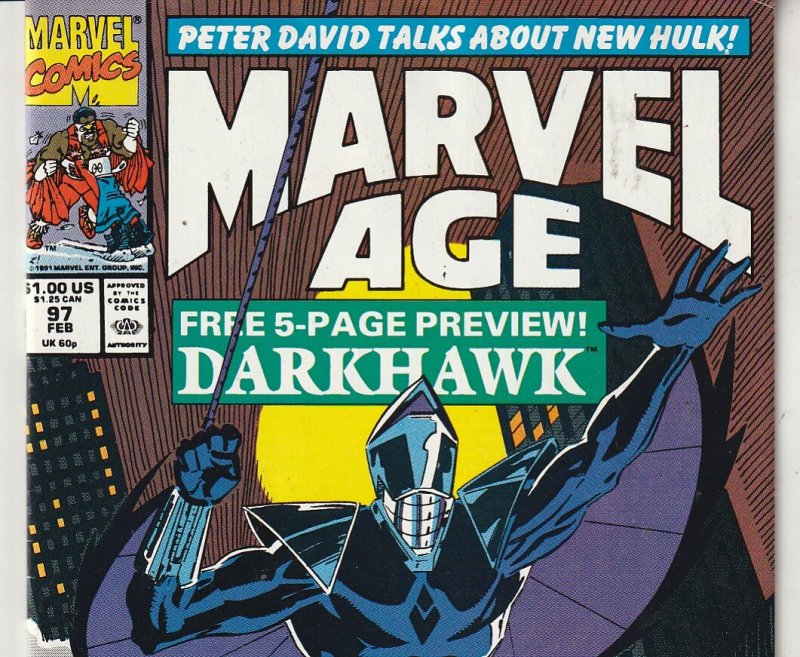 Marvel Age #97 (1991)  1st actual appearance of Darkhawk