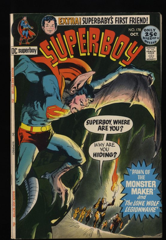 Superboy #178 VF 8.0 DC Comics Superman Neal Adams Cover!