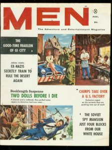 MEN MAGAZINE MARCH 1961-IRENE BARRY-SPY MANSION-PULP VG