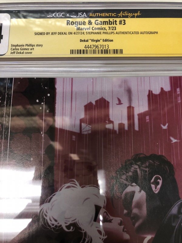 Rogue & Gambit (2023) # 3 (CGC 9.4 SS) Signed Jeff Dekal * Phillips Autograph