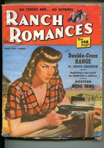 PULP:  Ranch Romances #3 4/1951-Warner Pubs-Rhonda Fleming-Glenn Ford-babe-pi...