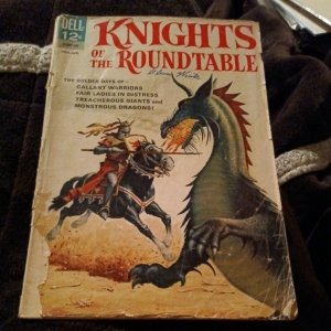 KNIGHTS OF THE ROUND TABLE#1 silver age 1964 dell comics action painted cvr