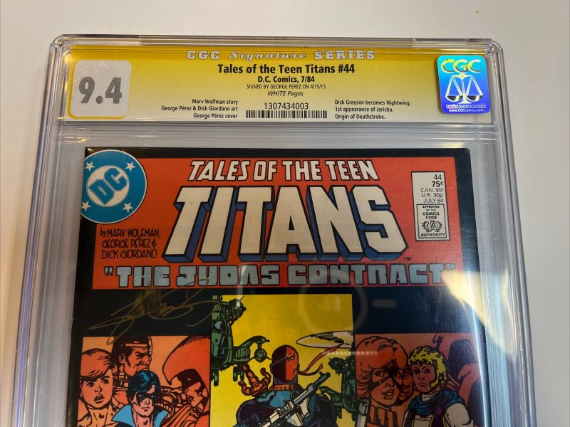 New Teen Titans (1984) # 44 (CGC 9.4 SS) 1st Nighwing | Signed George Perez