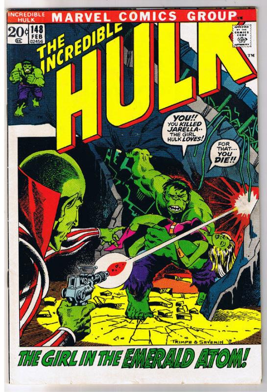 HULK #148, VG+, Bruce Banner, Jarella, Severin,1968, Incredible, more in store