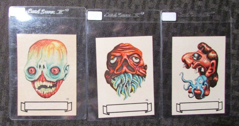 1966 Topps UGLY MONSTER Make Your Own Name Sticker Cards LOT of 3 VG/FN 5.0