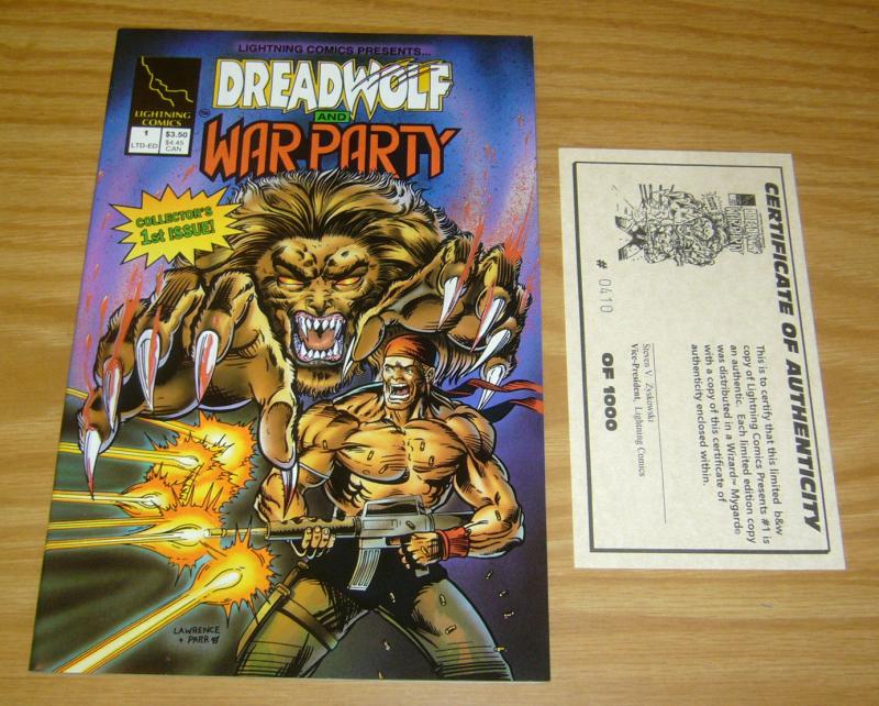 Lightning Comics Presents #1 VF/NM limited edition with COA dreadwolf war party