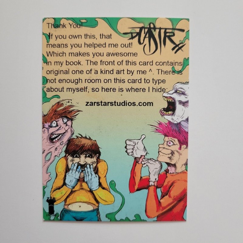 DCASTR Signed FIREARM Original Sketch/Trading Card Art (ZarStar/Indie Comics)