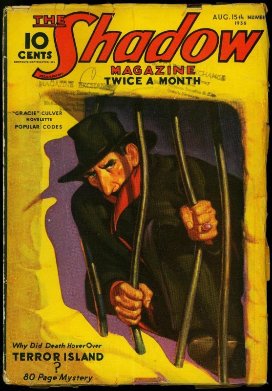 The Shadow Pulp April 15 1936- Terror Island- Maxwell Grant VG