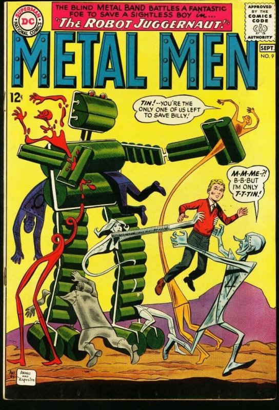 METAL MEN #9-DC SILVER-AGE-ROBOT JUGGERNAUT FN/VF