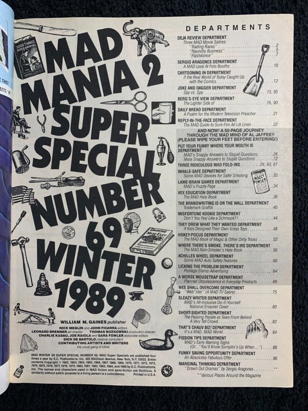 1989 MAD MANIA 2 FN 6.0 Super Special #69 Alfred E Neuman / Al Jaffee