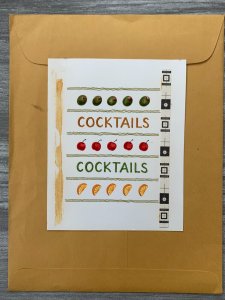 COCKTAILS INVITATION Olives Cherries & lemons 5.5x7 Greeting Card Art 6615