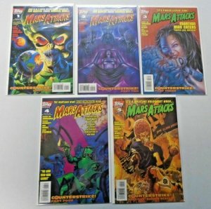 Mars Attacks run #1-5 2nd series 8.0 VF (1995) 