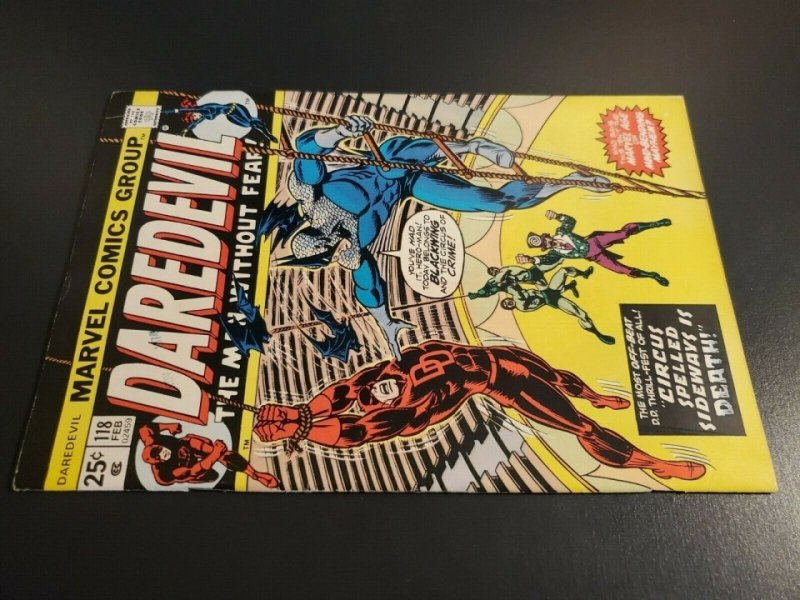 Daredevil #118 (1975) VF+ (8.5) Circus of Crime 1st Blackwing John Romita Cover|