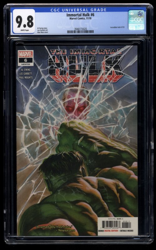 Immortal Hulk #6 CGC NM/M 9.8 White Pages