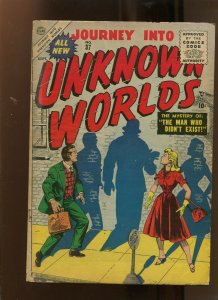 JOURNEY INTO UNKNOWN WORLDS #37 (3.5) THE MAN WHO DIDNT EXIST! 1955