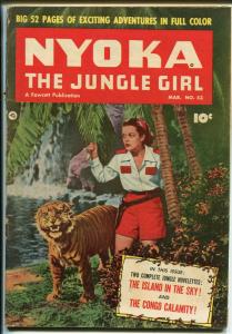 NYOKA THE JUNGLE GIRL #53 1951-FAWCETT-PHOTO COVER-GOOD GIRL ART-TIGER-good+