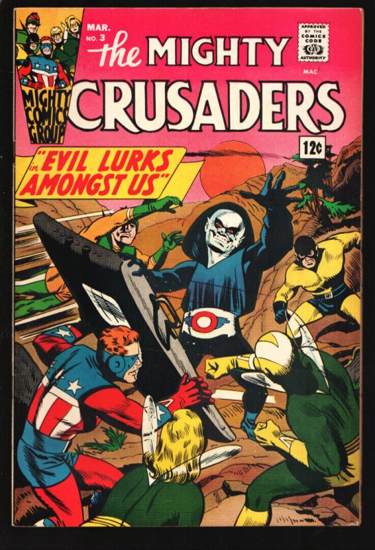 Mighty Crusaders #3 1966-Flyman, Black Hood,  Comet,, Fly Girl-Origin of Flym...
