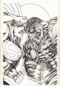 Superman vs. the Hulk Commission - Signed art by Ron Wilson