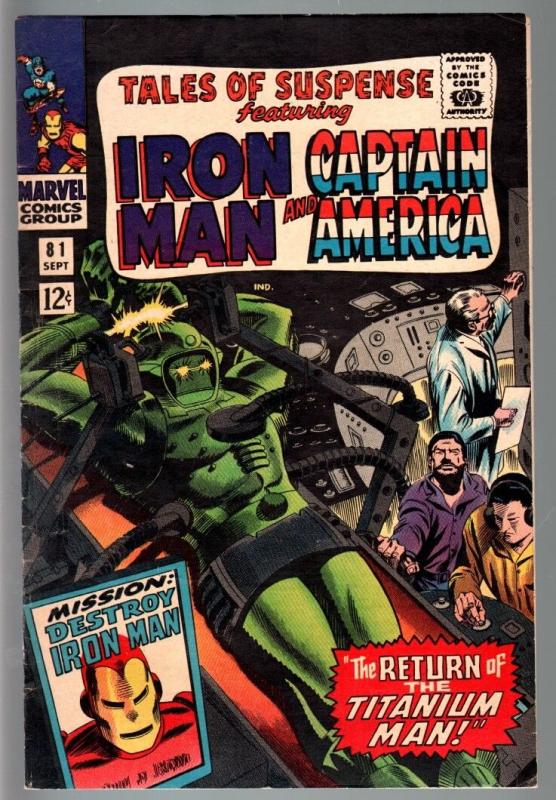 TALES OF SUSPENSE #81 1966-IRON MAN/CAPTAIN AMERICA-MARVEL-VG plus VG+