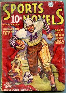 Sports Novels Pulp #4 November 1937- Football cover- Ben P Freeman G-