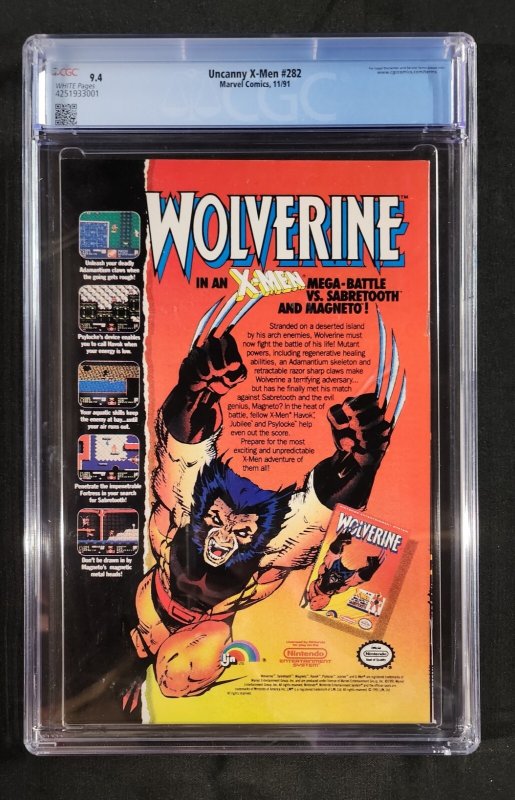 Uncanny X-Men #282 - 1st App Bishop (CGC 9.4) 1991