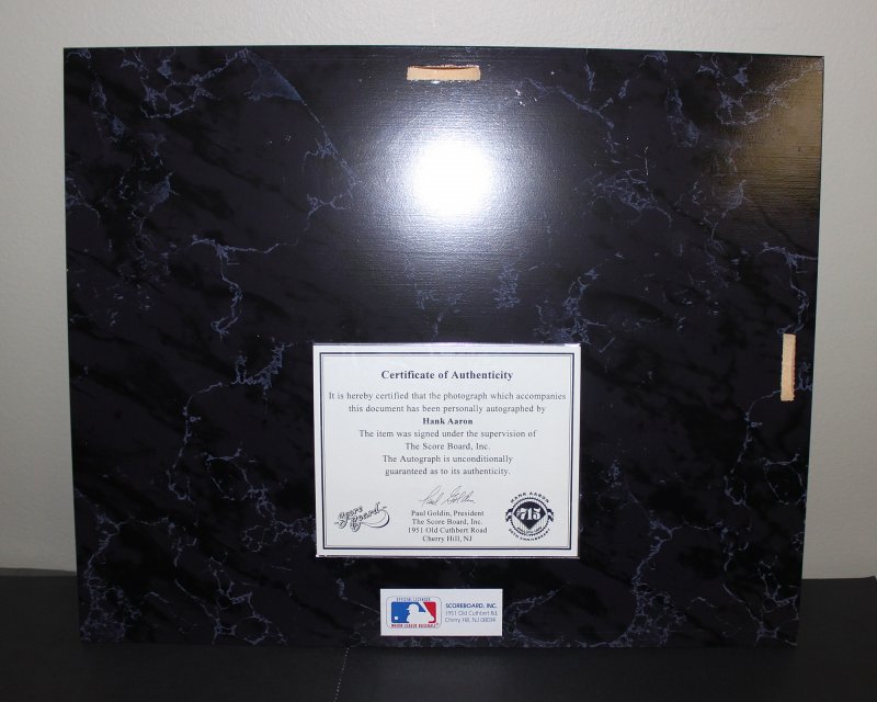 Hank Aaron 20th Anniversary Autographed Home Run Record Breaker Plaque