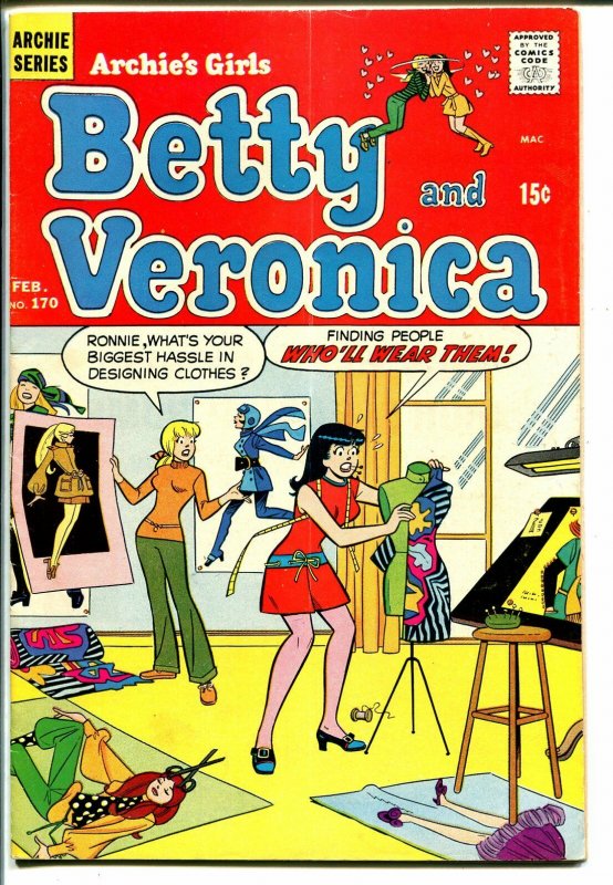 Archie's Girls Betty & Veronica #170 1970-psychedelic fashion cover-VG