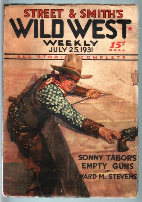 WILD WEST WEEKLY-7/25/1931-PULP-SONNY TABOR VG/FN