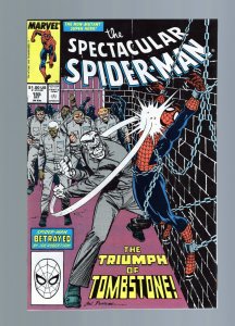Spectacular Spider-Man #155 - Sal Buscema Cover Art. Tombstone App. (9.2) 1989